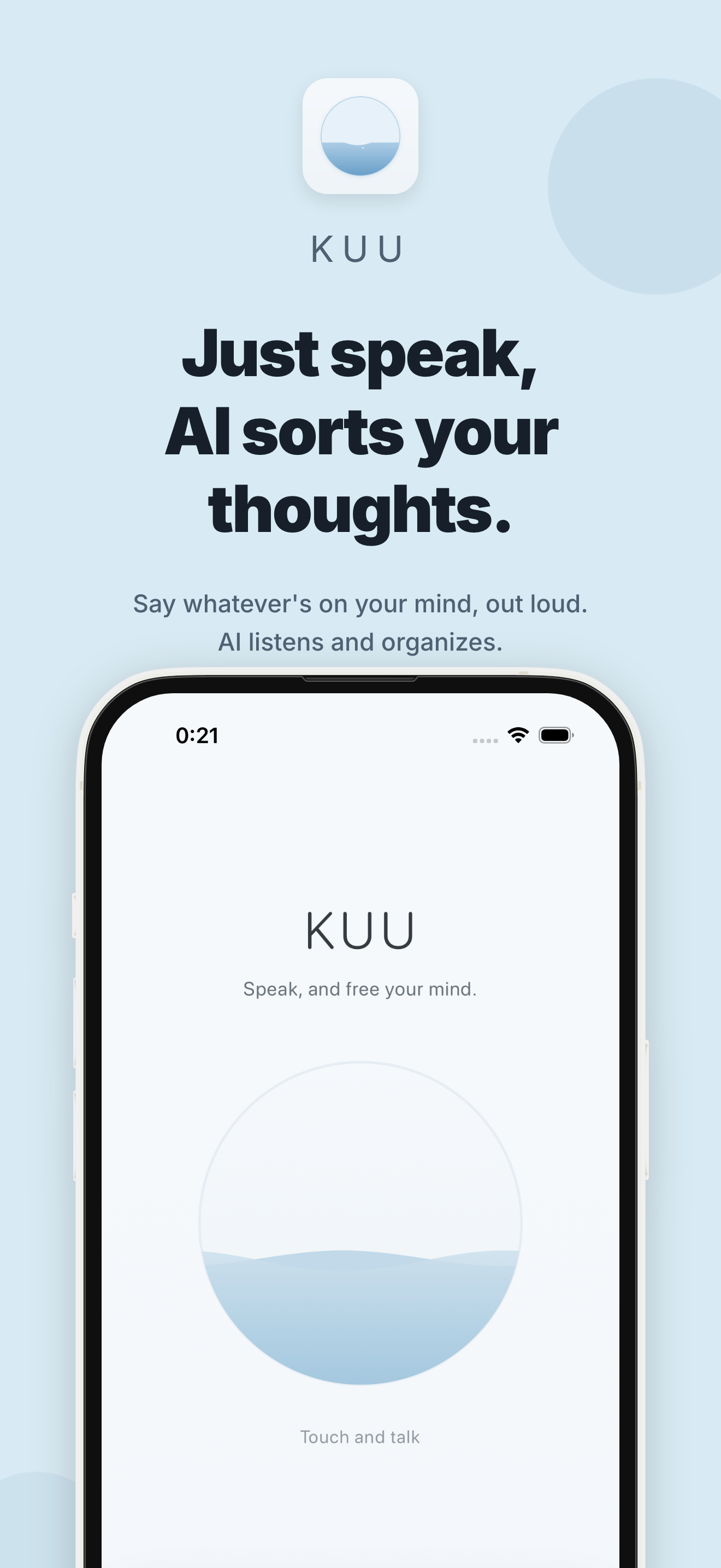 KUU app screen 1