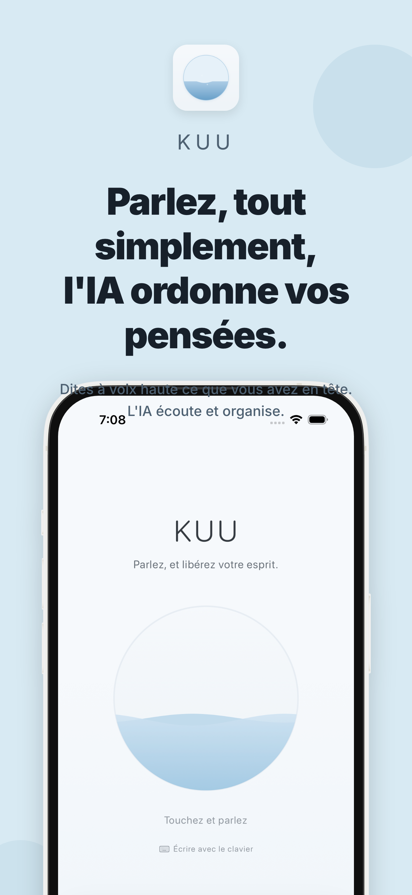 Écran de l'application KUU 1