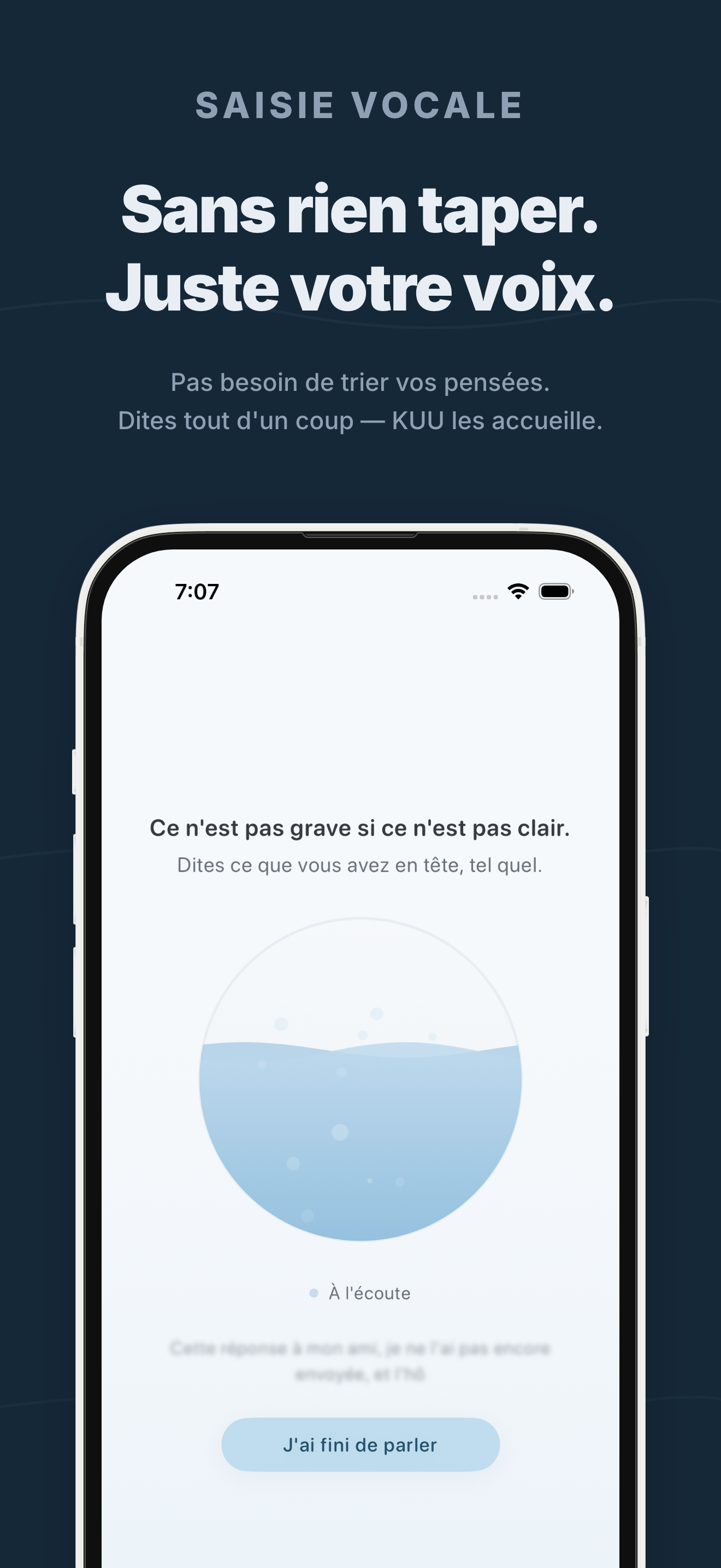Écran de l'application KUU 2